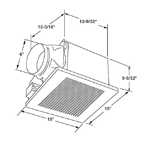 Panasonic WhisperCeiling Bathroom Exhaust Fan, 290 CFM, FV-30VQ3 B00084ZQA2 Panasonic Installation Kit for In-line Fans & ERVs, 6" Duct Single Inlet with Grille, FV-NLF06G