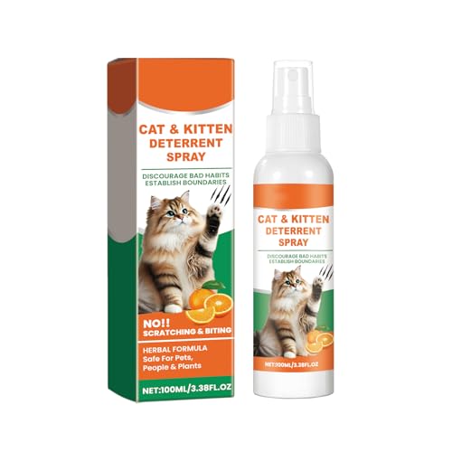 Mnozreo Spray Repelente Gatos en Interiores y Exteriores,100ML,1PC,Mantiene a Las Mascotas Fuera de Las Áreas De Acceso,Protege Muebles