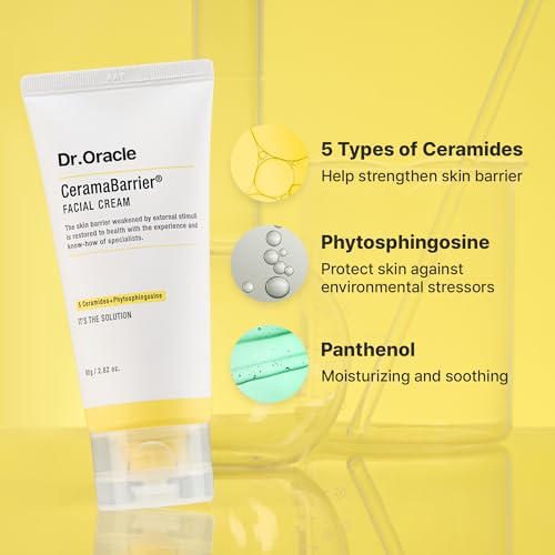 DR.ORACLE CeramaBarrier Facial Cream – Barrier Support Moisturizer with Ceramides, Cholesterol & Fatty Acids for Dry & Sensitive Skin, Lightweight Hydrating Face Cream 2.82 Fl.oz