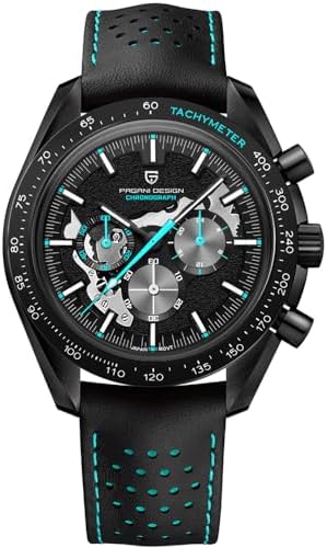 PAGANI DESIGN PD1779 Moon Back Men's Watches Luxury Quartz Watch Men Skeleton Sport Chronograph AR Sapphire Glass Wrist Watch