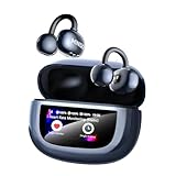 MINISO MS212 Clip-On Ear Headphones with Heart Rate Monitoring Wireless Audio Headphones for Music &Phone Calls IPX5 Sport Waterproof&Sweatproof with LCD Full Color Touch Screen Bluetooth 6.0 Headsets