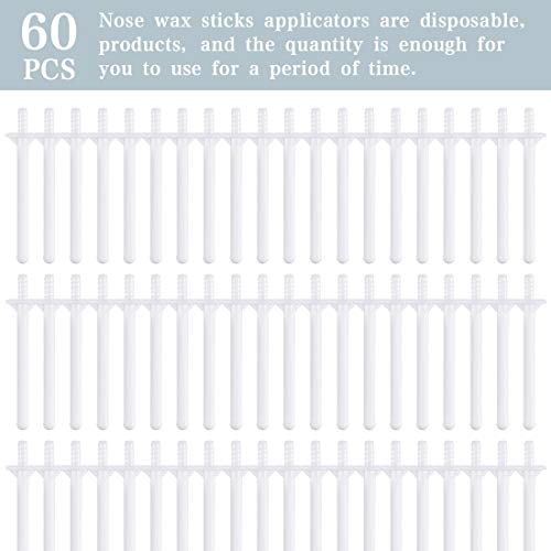 60 Pieces Nose Wax Sticks Plastic Nose Wax Applicators Plastic Wax Rod Wand Nose Waxing Strips Disposable Spatulas For Nostril Cleaning And Nose Hair Removal #TOP3