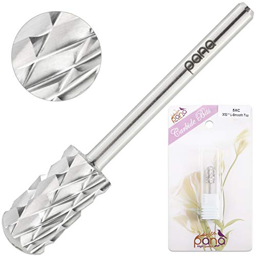 Pana 3/32" Safety Nail Carbide - Smooth Round Top Large Barrel Head For Electric Dremel Drill Machine - Grit Size: (5Xc To Extra Fine) (5X Coarse, Large Barrel - Silver) #TOP3