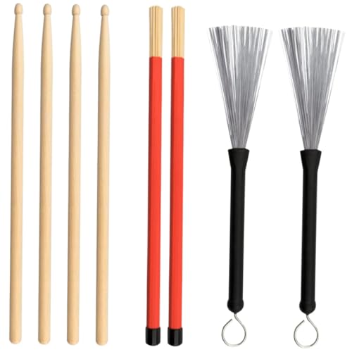 Set de baquetas y cepillos para batería YARNOW miniatura 1