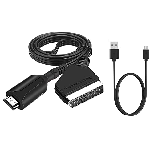 ZHITING HDMI a SCART, Convertidor HDMI a SCART 720/1080P Switch Video Cable HDMI a SCART para TV...