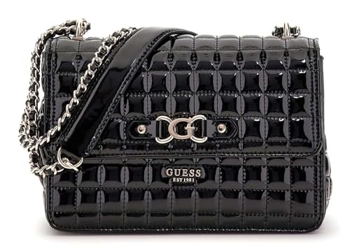 Bolso de hombro GUESS Nadira de solapa en color negro con diseño sofisticado y versátil