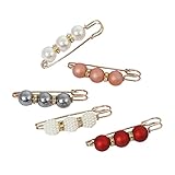 Fashion Pearl Brooch,Sweater Shawl Clip Double Faux Pearl Brooches Waist Pants Extender Safety Pins 4-14Pcs (C)
