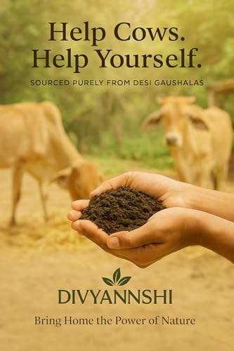 Image of DIVAYANSHI Organic Cow Manure - Enriched Desi Cow Dung Compost | Nourishes Plants Naturally for Healthy Growth & Blooming Gardens (15kg)