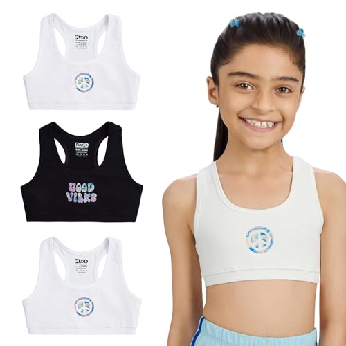 Image of YouGotPlanB Cotton Sports Bra | Ages 8-16 Years | Racerback Style | Non-Padded, Double-Layered for Coverage