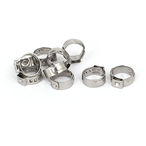 Aexit 12.8mm-15.3mm 304 Clamps Stainless Steel Adjustable Cable Pipe Tight Hose Strap Clamps Clamps 10pcs