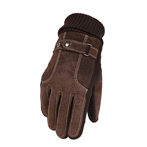 Preisvergleich Produktbild GYJWPANZZ Handschuh Gloves Geschenk Winterhandschuhe Warm Men Mittens Driving Lange Schwarze Motorradhandschuhe Touchscreen Slip Windproof Thermal Mittens, Braun, Einheitsgrösse