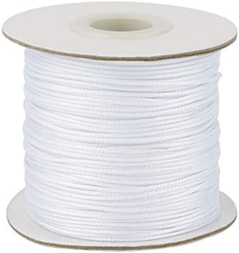 PandaHall 100 Yards/Roll 1.5mm Braided Waxed Cotton Cord String DIY Jewelry Craft Macrame Making Beading Thread Rope with Spool (Black)