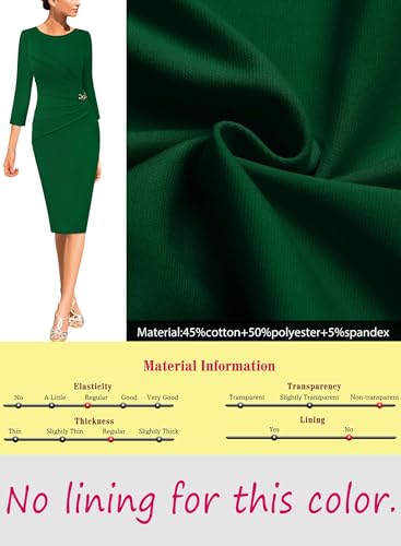 Image of VFSHOW Womens Elegant Ruched Slim Work Office Business Casual Bodycon Dress