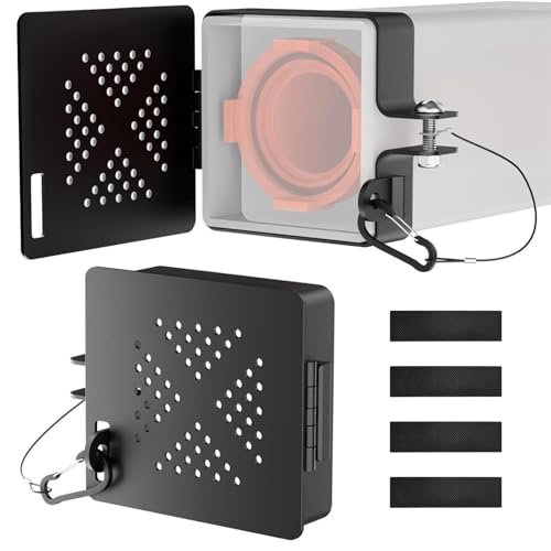 Image of 2 Pack RV Bumper Cap Cover, RV Bumper Plug End Cap, Fits Standard 4-Inch Square Camper Bumpers, No-Insect Vent Holes, Secure Sewer Hose Storage, Must-Have Travel Trailer Accessories (B-Black)