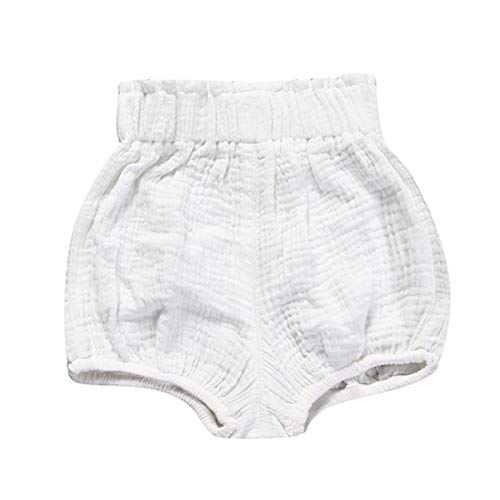 Image of 3 Pack of Little Baby Girls Boys Cotton Linen Blend Cute Bloomer Shorts