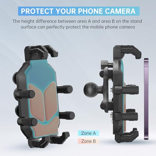 Support de téléphone moto anti-choc à libération rapide et rotation 360