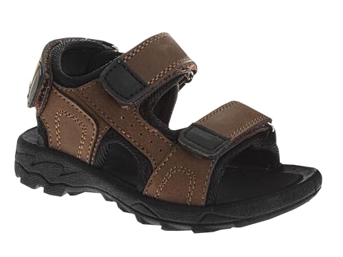 Josmo �{�[�C�Y �X�|�[�c�T���_�� ���߉\�Ȗʃt�@�X�i�[�X�g���b�v�t�� ����~�� �A�E�g�h�A �T�}�[�T���_�� �c������傫�Ȃ��q�l�܂�, �u���E�� �u���b�N, 6 Toddler