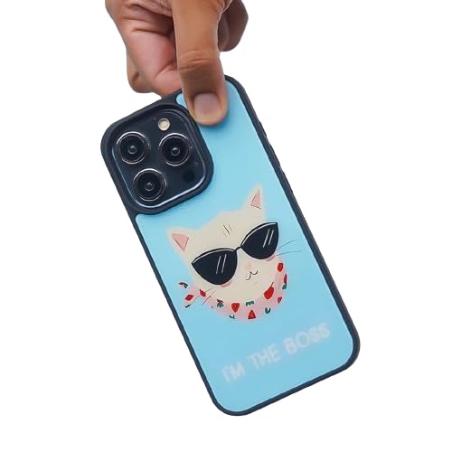 Image of PEEPERLY Back Cover Case for iPhone 13 Pro Max Scratch Resistant Anti-Slip TPU Shockproof Protective Durable Dapper Cat Boss Attitude Case for Girls & Women(Pattern1)