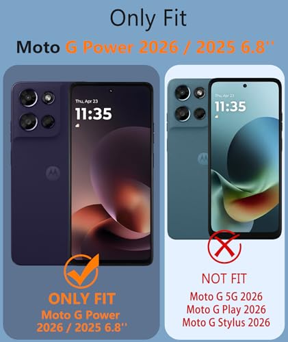 Image of FNTCASE for Moto G-Power 2026 /2025 Case: Motorola G Power 2026 Case with Screen Protector 14FT Military Grade Drop Protection Shockproof Anti-Slip Sweat-Resistant Matte TPU Daily Phone Cover (Black)