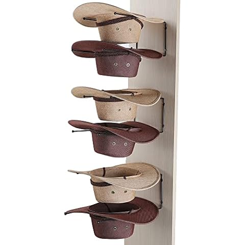 Taozun Cowboy Hat Rack - Cowboy Hat Holder DIY Hat Hangers for Wall Display, Black Hat Holder Organizer, 6 Pieces(A Beautiful Christmas Gift) Cover