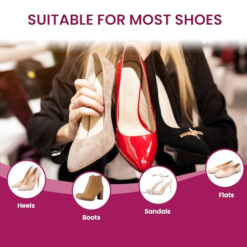 Image of Ball of Foot Cushion Pads for Women - Bukihome 4-Pair Metatarsal Pads Prevent and Alleviate Ball-of-Foot Pain, Non-Slip Prevent Sliding Forward Forefoot Cushions for High Heels, Sandals (Black)