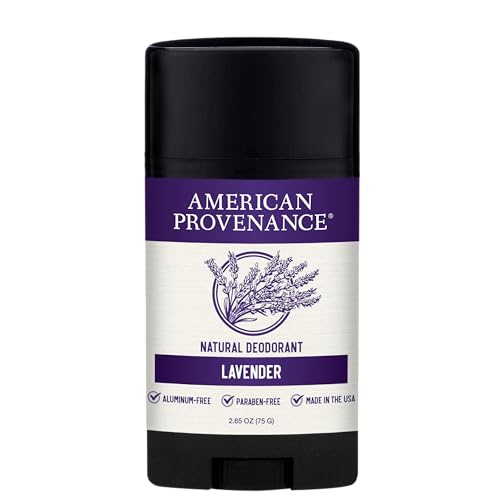 American Provenance All Natural Deodorant for Men and Women - Aluminum Free Deodorant that Lasts All Day - Made in the USA with Essential Oils & Cruelty Free - Lavender (1 Pack)
