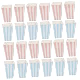 VALICLUD 24 Stück Teiliges Popcorn Box aus Papier Rosa und Blaue Gestreifte Theater Popcorn Behälter Leichte Snackverpackung für Kinoabende Partys Geburtstage und Kleine