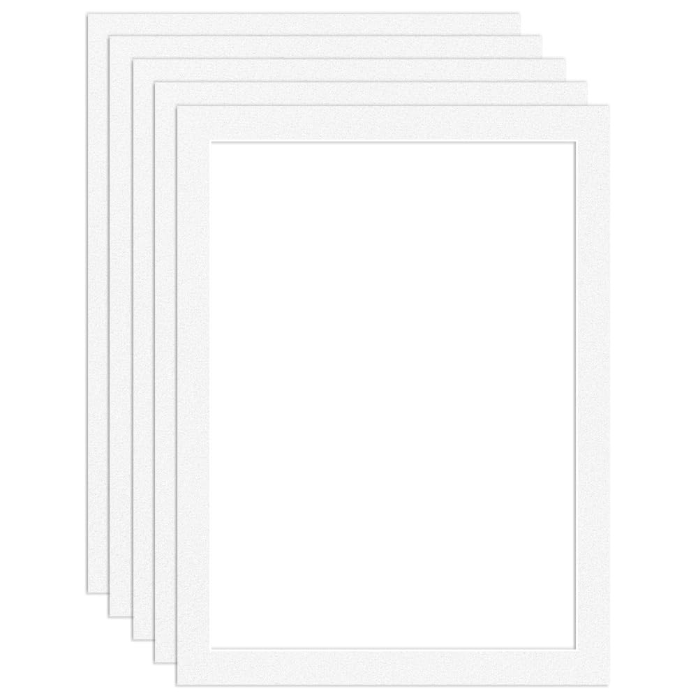Procut Global 16x12" White Picture Mounts Board to Fit 14x10" Aperture Size - Photo Mount Card Ideal for Prints, Artwork, Crafts & Certificates - Sizes & Colors Available - Pack of 5 — image 1