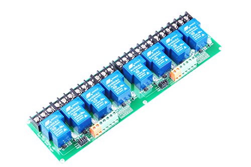 KNACRO DC 12V 30A 8-Channel Relay Module High Or Low Level Triggering with Optocoupler Isolation Load 30A DC 30V AC 250V for PLC Automation Control, Industrial System Control (8-CH 12V)