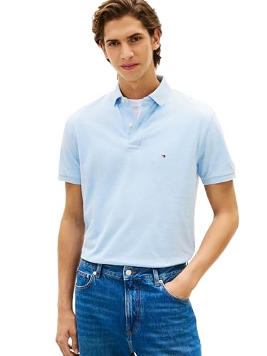 Image of Tommy Hilfiger Mens Short Sleeve Cotton Pique Polo Shirt in Regular Fit