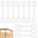Septeamay Child Safety Cupboard Locks, 10 Pack Adjustable Cupboard Locks for Children Baby, Child Locks for Kitchen Cupboards Cabinet Fridge Drawer Refrigerator Toilet, Easy Install, No Tools Needed