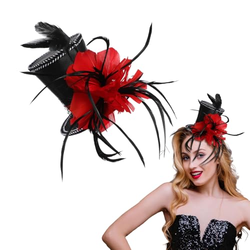 Top Hat Headband for Women Fascinator Hat Halloween Cosplay Christmas Wedding Parties Stylish Hair Accessory