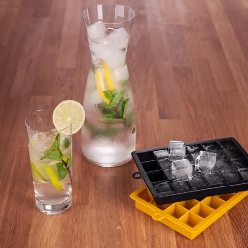 Foto von Blumtal Eiswürfelformen Silikon 2x24er - Eiswürfelform - Silikon Eiswürfelform für Eiswürfel 2,6 cm - 2 x Eiswürfelformen in M - BPA freier Ice Cube Maker 2x - Black Blue und Spicy Mustard