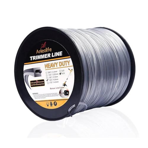ANLEOLIFE 5lb Square .155" 442ft Trimmer Line with Cutter