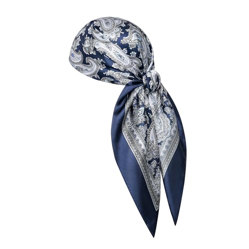 Image of 35 inch Men's Silk Cowboy Scarf - Oversized Western Bandana Neckwear, Large Square Scarf with Gift Packaging