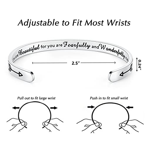 Tony & Sandy Christian Bracelets For Women Confirmation Gifts Teenage Girl Inspirational Religion Bible Verse Psalm Jewelry You Are Fearfully And Wonderfully Made First Communion Girls Easter #TOP4