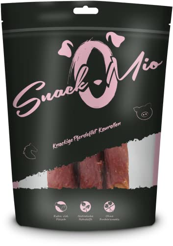 SnackOMio Premium Hundesnack knackige Pferdefilet Kaurolle getreidefrei 1er Pack (1 x 150g)