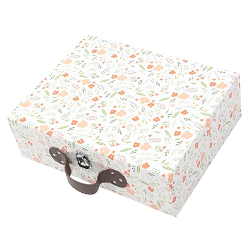 Healeved Caja de Almacenamiento Portátil de Papel Estilo Maletín Elegante para Joyería y Papelería, Adecuado para Uso Diario y Viajes, Diseño Sofisticado