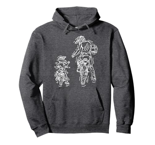 Father Son Dirt Bike Riding MX Motocross Biker Pullover Hoodie