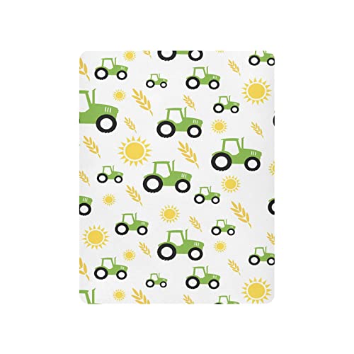 Image of Tractor Farm Crib Sheets Soft Breathable Fitted Baby Playard Sheets Mattress Cover for Girl Boys, 39 inch x 27 inch x 5 inch