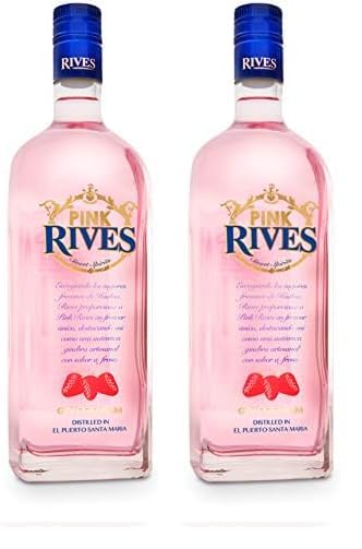 RIVES Pink ginebra botella 70 cl (Paquete de 2)