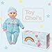 Toy Choi's Interactive Baby Doll - 16 Inch Crying Talking Feeding Dolls with Different Sounds and Accessories, Pretend Play Preschool Toys for 2 3 4 5+ Year Old Girls Boys Gift, Blue