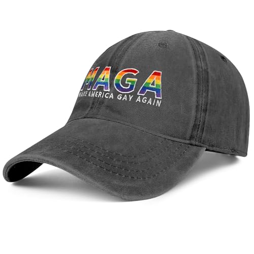 Image of Gay Pride Rainbow Trucker Hat for Men and Women LGBT Embroidered Adjustable Washable LGBTQ Baseball Cap Gifts