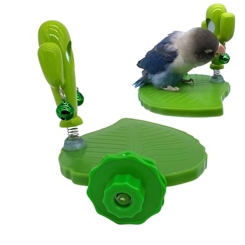 Duroecsain Posición Área de juegos para pájaros | Percha con juegos para cacatúas | Accesorios jaula de hoja natural con enriquecimiento interactivo, diseño de cactus para conuros, inseparables y