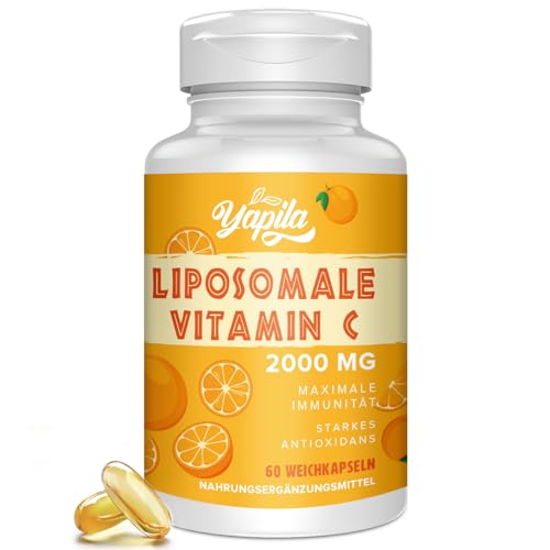 Liposomale Vitamin C Kapseln 2000mg, Maximale Absorption, Hochdosiertes Vit C, Ascorbinsäure, Antioxidantien-Ergänzung, Non-GMO, Soja-frei