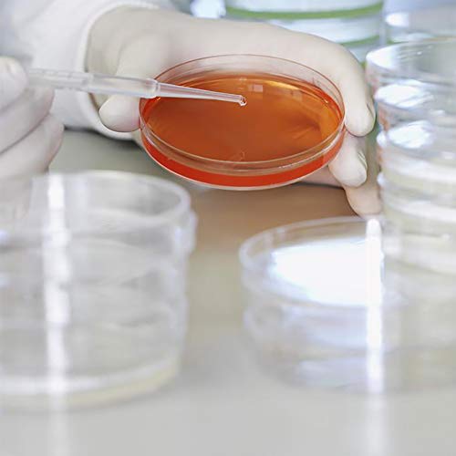 Jyongmer 20pack Sterile Petri Dish 90mm x 15mm Plastic Petri Dishes with Lids and 20pack 3ml Plastic Transfer Pipettes for School, Laboratories,Science Fair Projects,Themed Party