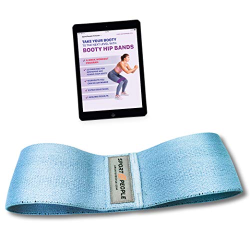 sport2people elastisches Fitnessband für Beine und Hintern - kostenlosen Ebook für Po-Übungen- Fitnessbänder Set aus Stoff für Hintern und Hüfte- Sportband für Krafttraining, Hausgymnastik, Fitness Cover