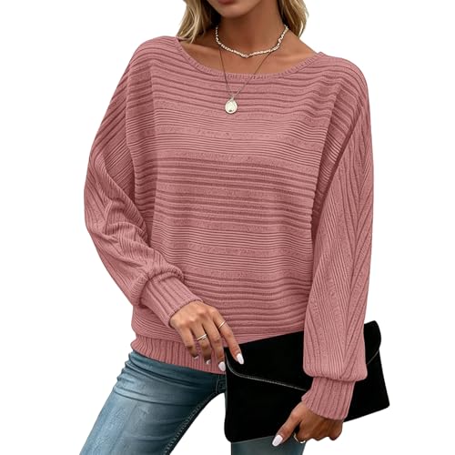 Image of Women's Batwing Tunic Tops, Long Sleeve Shirts Blouses, Business Casual Sweater for Office Work
