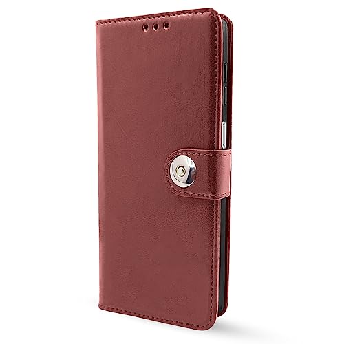 Image of Pikkme Samsung Galaxy F54 / M54 5G Flip Cover Leather Finish | Inside TPU with Card Pockets | Wallet Stand and Shock Proof | Complete Protection Button Flip Case (Brown)