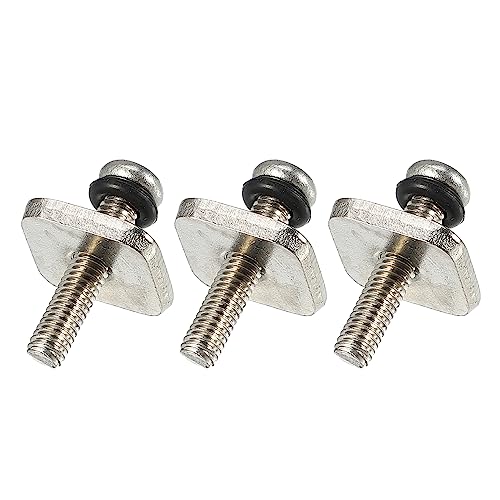 X AUTOHAUX 3pcs No Tool Surfboard Fin Screws Stainless Steel Fin Screws Universal for SUP Silver Tone